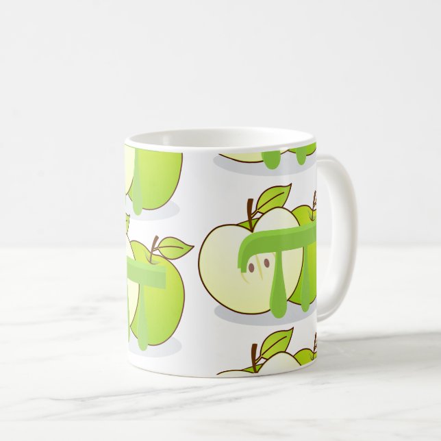 Apple Pi Grönt Math Teacher Kaffemugg (Framsida höger)