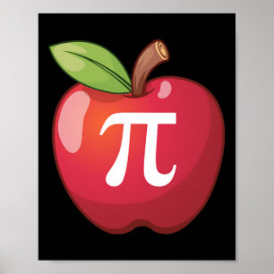 Apple Pi - Math Älskare Math Teacher Pi Day Poster