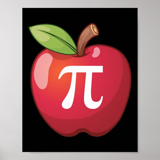 Apple Pi - Math Älskare Math Teacher Pi Day Poster (Framsidan)