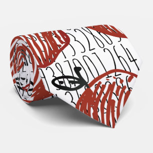 Apple Pi Number Mönster Tie Slips