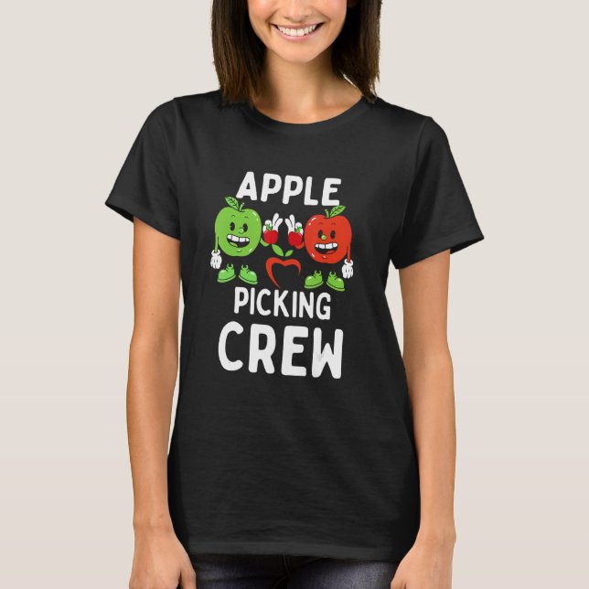 Apple Picking Crew Season Cute Fall Orchard Matchi T Shirt (Framsida)