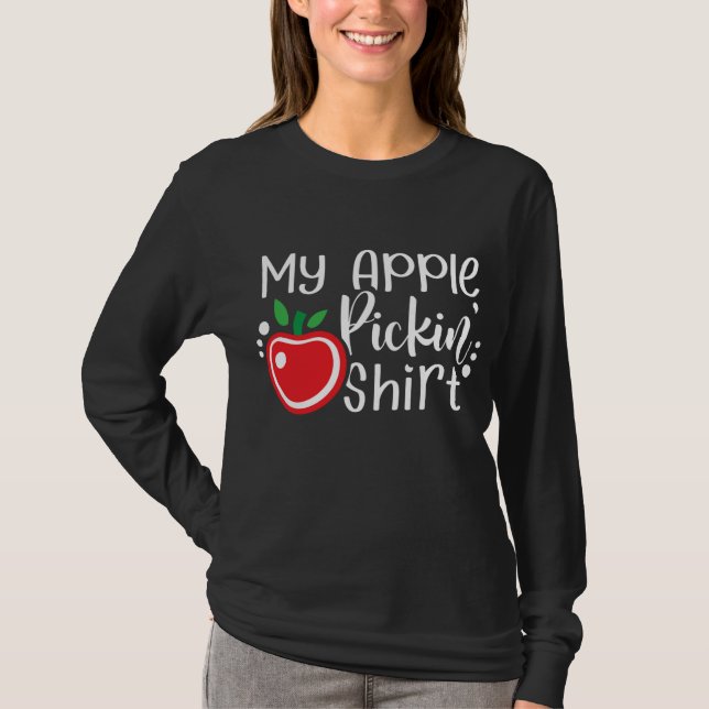 Apple Picking Design Apple Picker Fall Fruit Älska T Shirt (Framsida)
