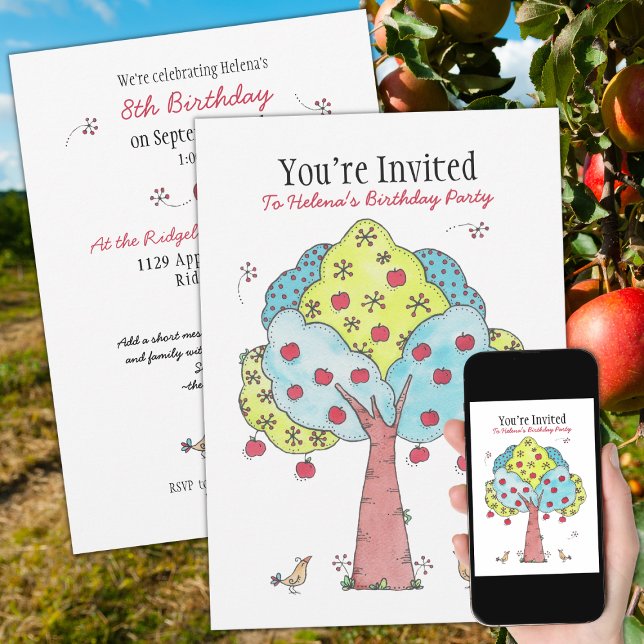 Apple Picking-Födelsedagsfest Inbjudningar (Skapare uppladdad)