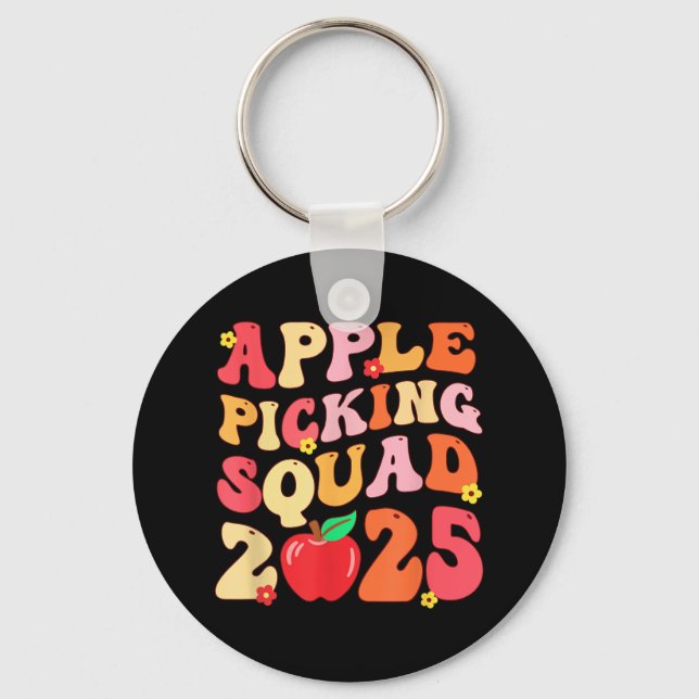 Apple Picking Squad 2025 Fall Farmer Apple Orchard Nyckelring (Framsida)