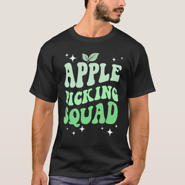 Apple Picking Squad Green Apple Season Family Farm T Shirt (Framsida)