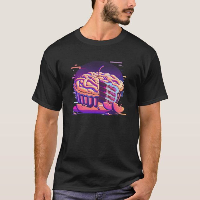 Apple Pie Synthwave 80s Retrowave Aesthetic T Shirt (Framsida)