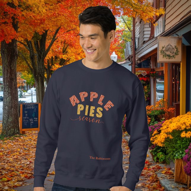 Apple Pies Season Vibes Personalize Name Lång Ärmad Tröja (Skapare uppladdad)