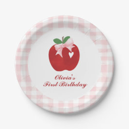 Apple Pink Bow preppy Coquette 1-årsdag