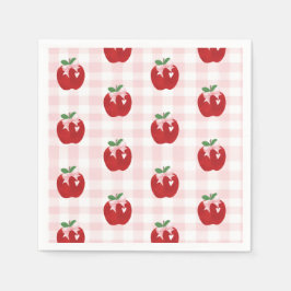 Apple Pink Bow preppy Coquette 1-årsdag Pappersservett