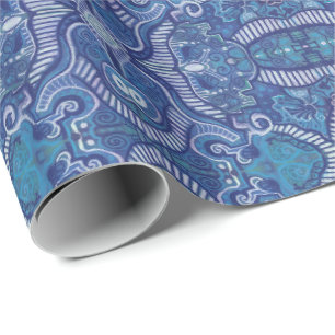 Apple Rand Bohemian Boho Arabesque Mönster Grönt Presentpapper