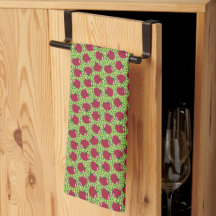 Apple Red Fruit Illustration Mönster Kitchen Towel
