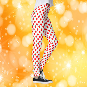 Apple Red Fruit Mönster Leggings