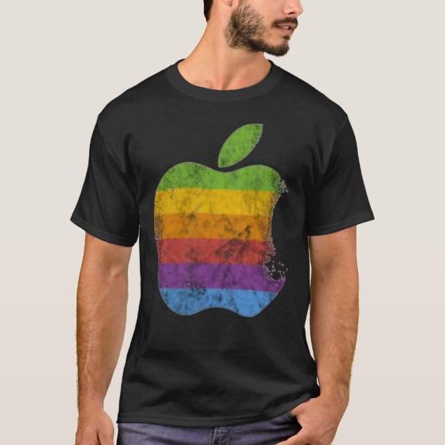Apple Retro Logo  Classic T-Shirt (Framsida)