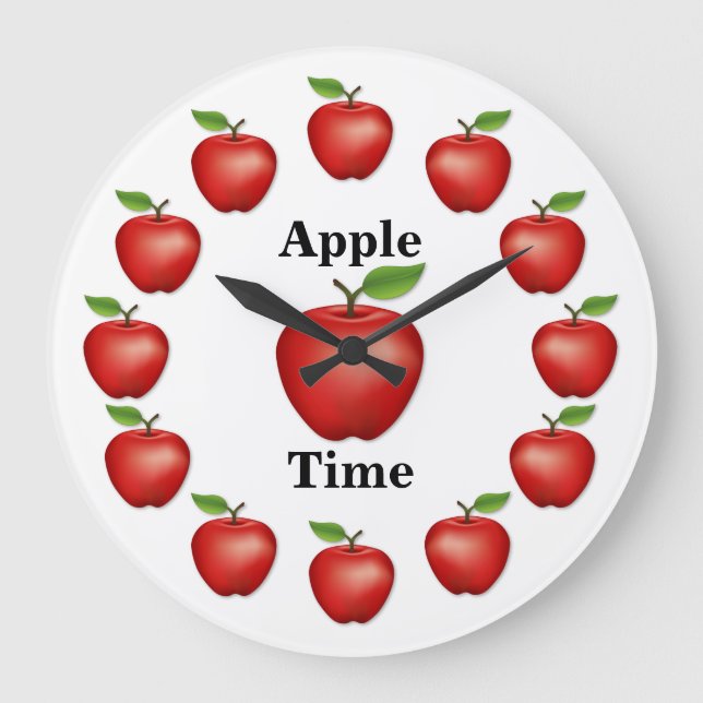 Äpple, röd Delicious Stor Klocka (Framsida)