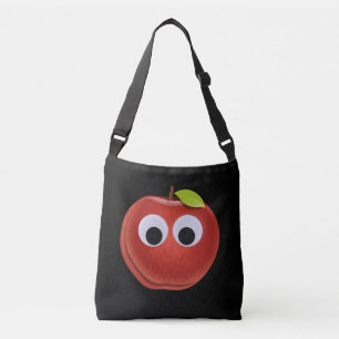 Äpple, röd frukt med googly ögon - Personlig Axelväska