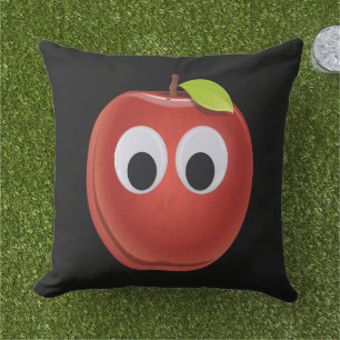 Äpple, röd frukt med googly ögon - Personlig Kudde