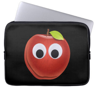 Äpple, röd frukt med googly ögon - Personlig Laptop Fodral