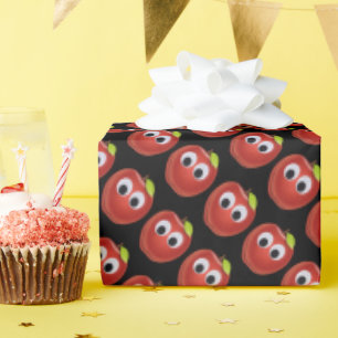 Äpple, röd frukt med googly ögon - Personlig Presentpapper