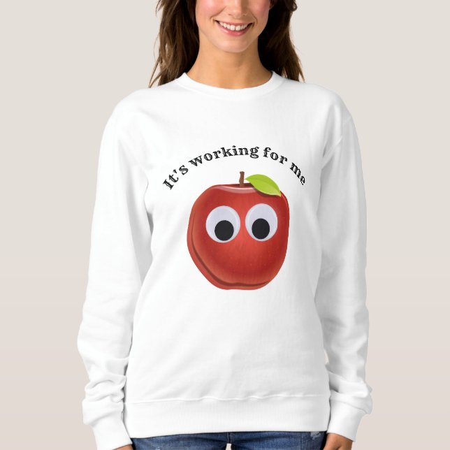 Äpple, röd frukt med googly ögon - Personlig T Shirt (Framsida)