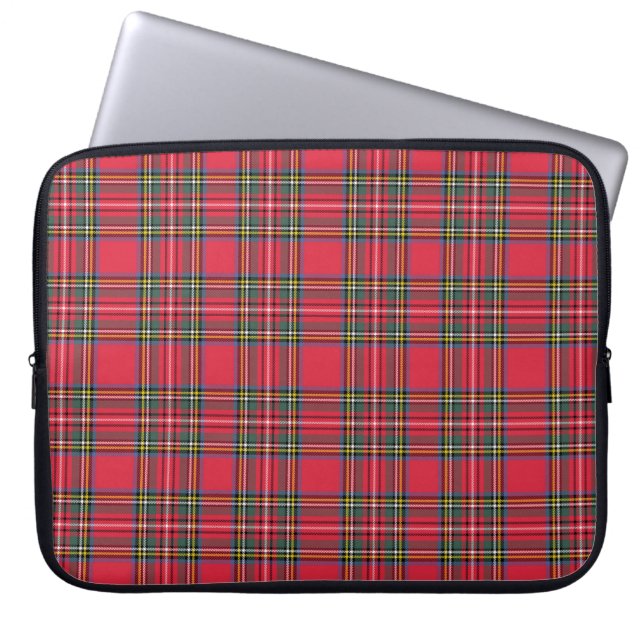 Apple Röd Plaid  Laptop Fodral (Framsidan)