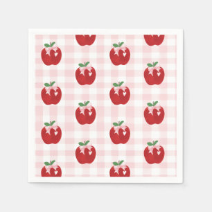 Apple Rosa Bow preppy Coquette 1:a födelsedag Pappersservett