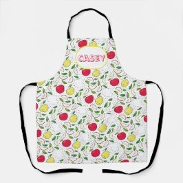 Äpple Rött Gult Grönt Frukt Grafisk Konst Modern