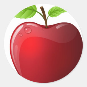 äpple runt klistermärke
