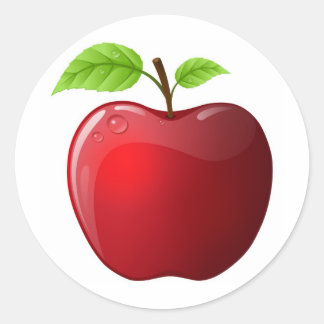äpple runt klistermärke