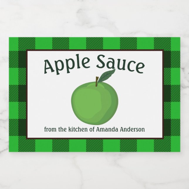 Apple Sauce Canning Preserve Pput GH Food Label Mat Etiketter (Singel etikett)