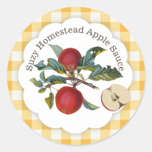 Apple Sauce Classic Gingham Runt Klistermärke