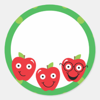 Apple School Stickers Runt Klistermärke