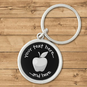Apple Silver Rund Silverfärgad Nyckelring