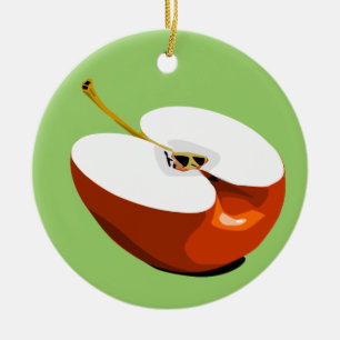 Apple skivaprydnad julgransprydnad keramik