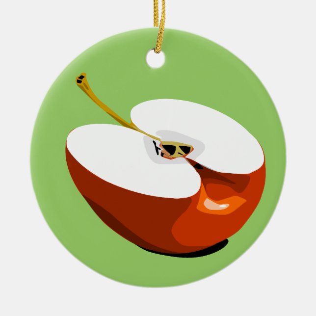 Apple skivaprydnad julgransprydnad keramik (Framsidan)