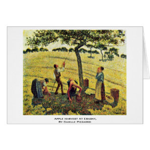 Apple skörd på Eragny, vid Camille Pissarro Hälsningskort