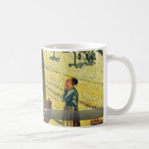 Apple skörd på Eragny, vid Camille Pissarro Kaffemugg
