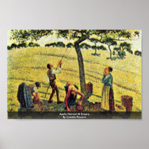 Apple skörd på Eragny, vid Camille Pissarro Poster