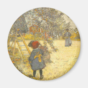 Apple skörd vid Carl Larsson vintage Magnet