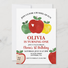 Apple Skördefun 1-årsdag Inbjudningar