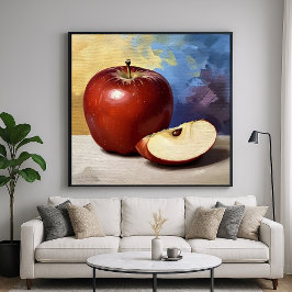 Apple Slice - Painterly Stil still Life Art Poster