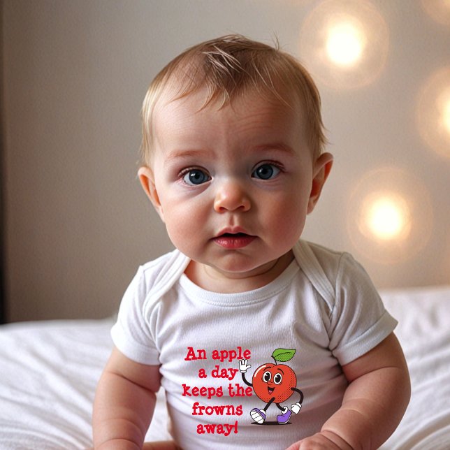 Apple Smiles: Adsible Retro Baby Bodykostym T Shirt (Skapare uppladdad)