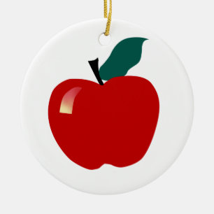 Apple som är bilda julgransprydnad keramik