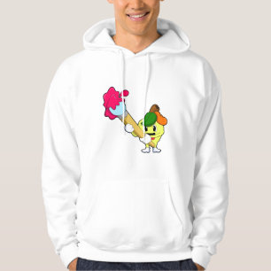 Äpple som målare med pensel hoodie