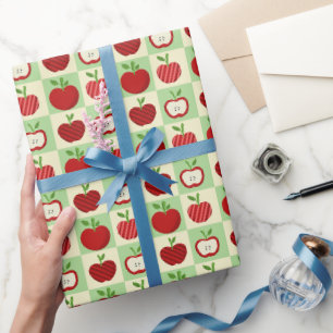 Äpple Sött Landsbygd Chic Barnkal Födelsedag Presentpapper