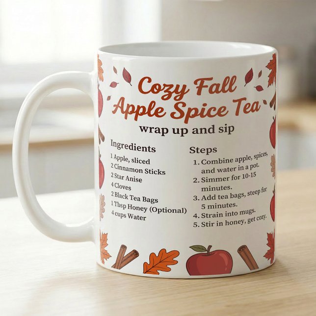 Apple Spice Tea Recipe Fall Kitchen Kaffemugg (Skapare uppladdad)