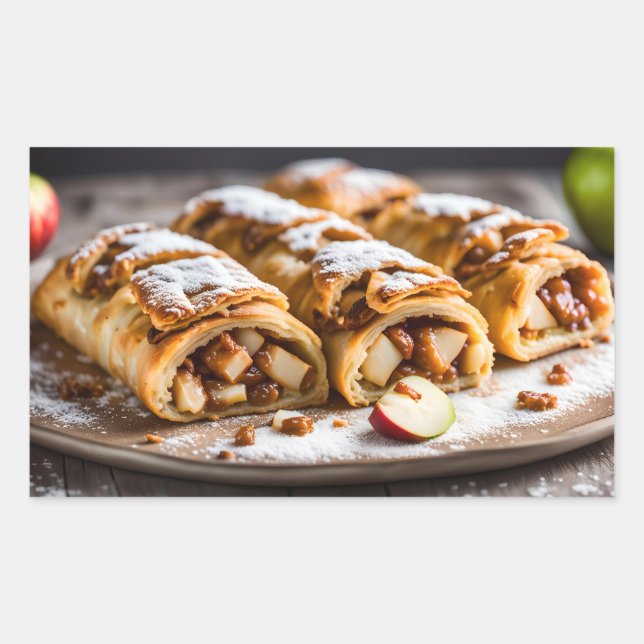 Apple Strudels Rektangulärt Klistermärke (Framsida)