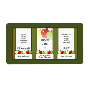 Apple Sylt Canning Burk etikett Fraktsedel