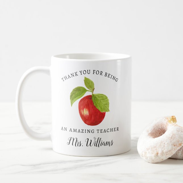 Apple Teacher Appreciation Namn Mugg Gift (Med munk)