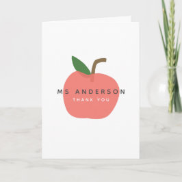 Apple Teacher | Modern Namn Tack Cute Roligt Kort