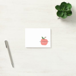 Apple Teacher | Modern Namn Tack Cute Roligt Post-it Block